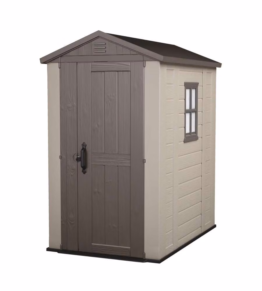 Keter Casetta da Giardino Factor Beige 129,5x188,5 cm con Pavimento