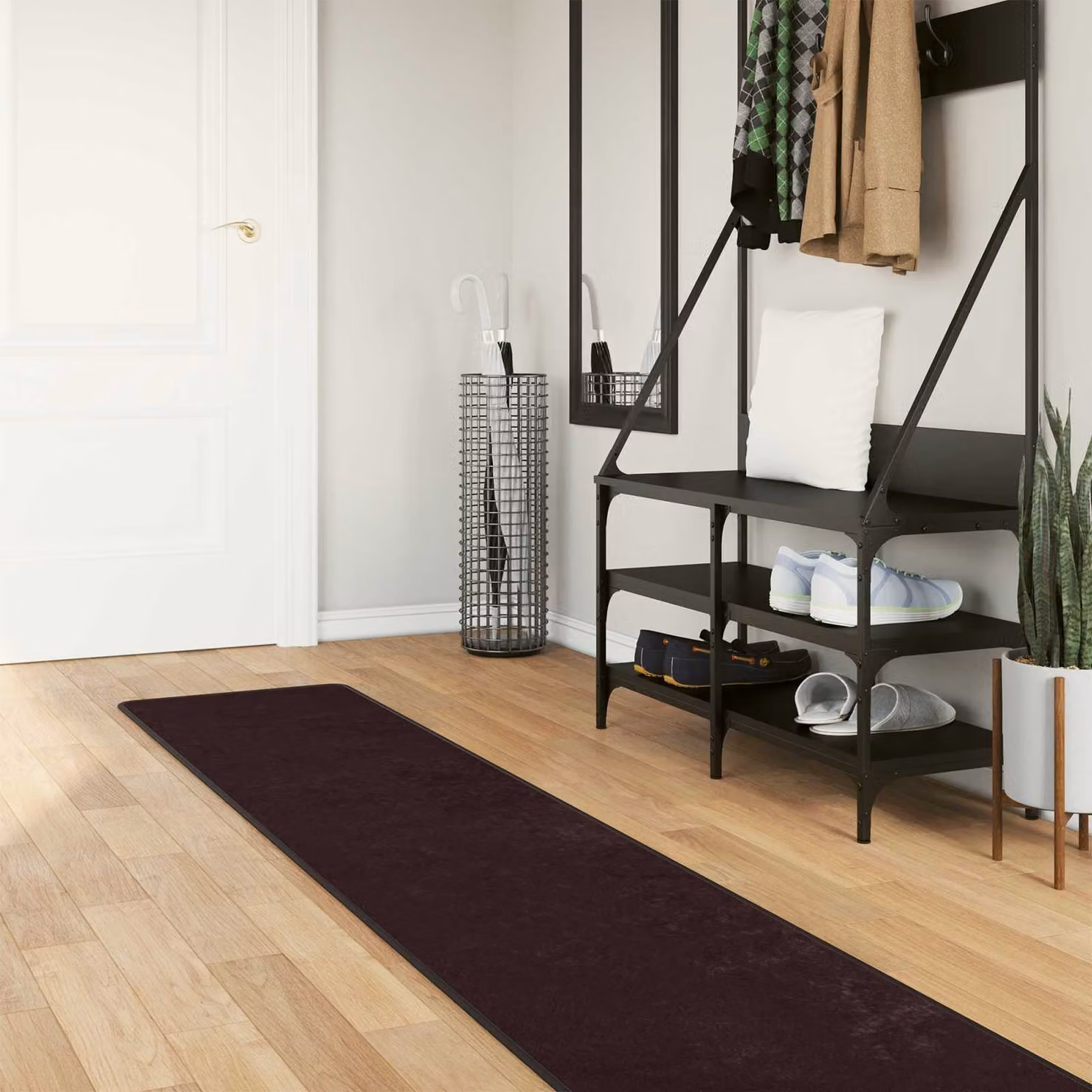 vidaXL Runner Tappeto MARSA Antracite in Poliestere e PVC, L 50 cm x P 400 cm