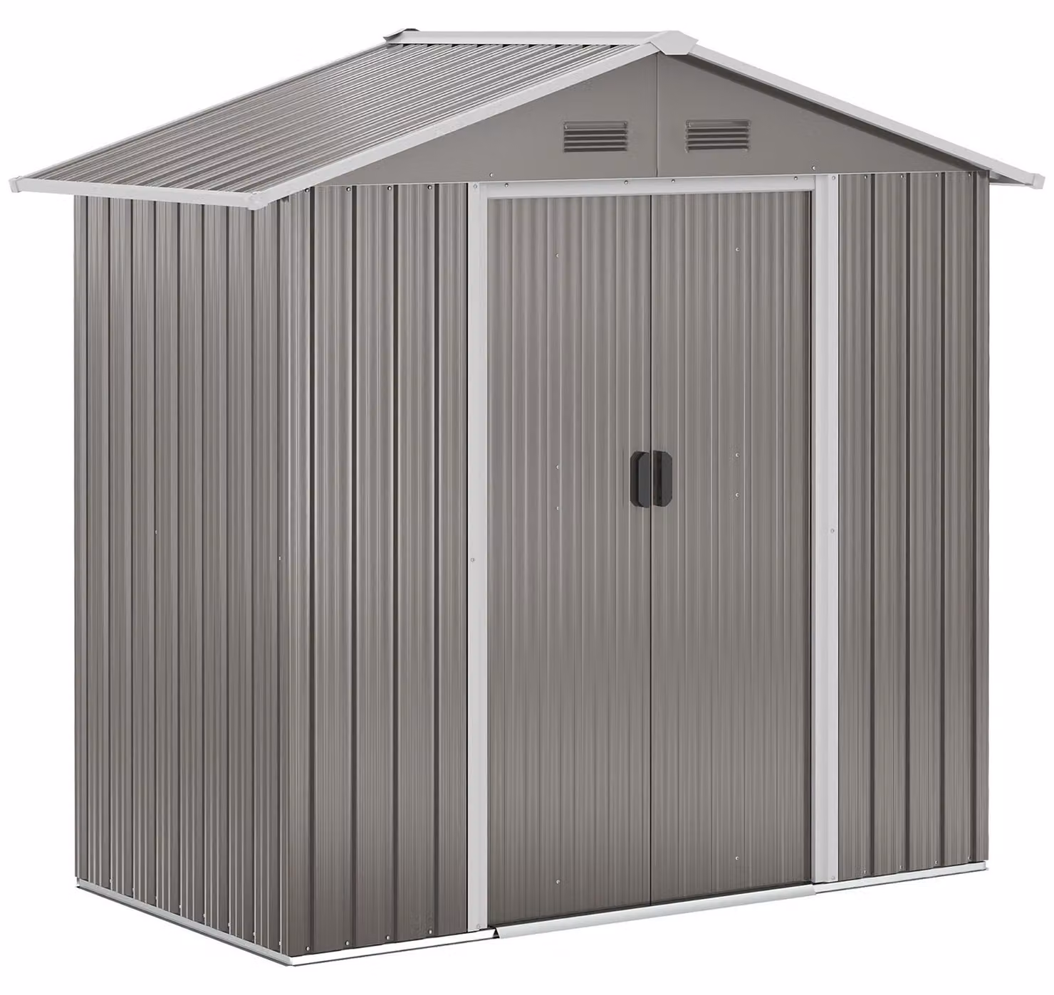Capanno da giardino - Deposito per il giardino - Shed da giardino - Armadio di stoccaggio - Mobiletto da giardino - Verde chiaro - Porte scorrevoli - Acciaio zincato