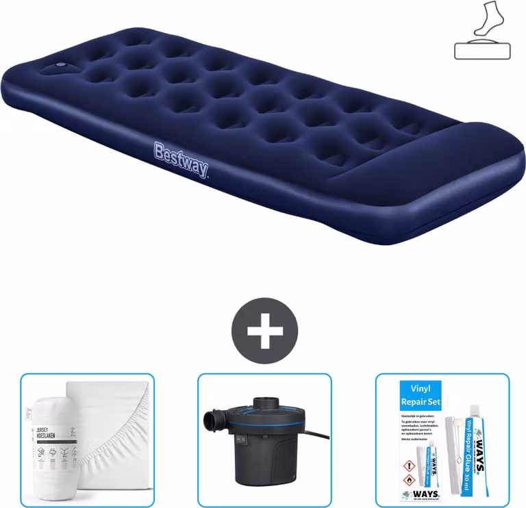 Materasso gonfiabile Bestway - 1 persona - 76 x 185 x 28 cm - Blu - Accessori inclusi