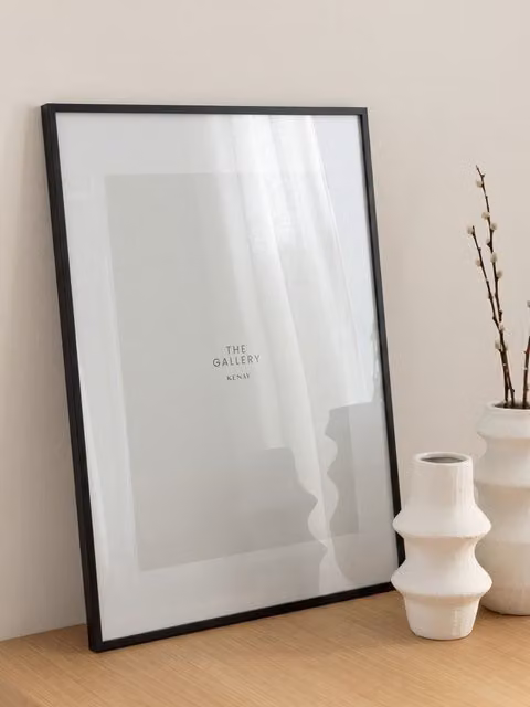 Cornice Elma Kenay Home nera rettangolare in metallo L: 50 cm, H: 70 cm