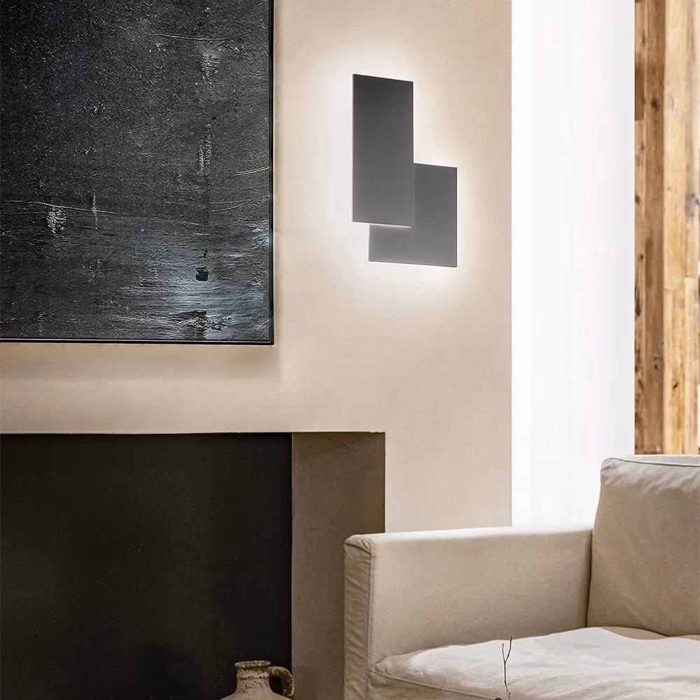 Applique Moderna Perenz Illumina Quantic in Alluminio Grigio con LED da 23W e Luce Calda 3000K – 2