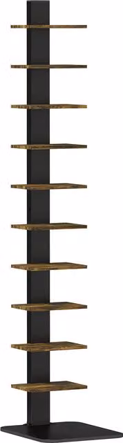 Libreria a torre HOMCOM con 11 ripiani, scaffale alto e stretto salvaspazio in stile moderno, colore marrone rustico