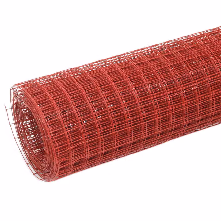 vidaXL Recinzione in filo d'acciaio con rivestimento in PVC 10x0,5 m rosso
