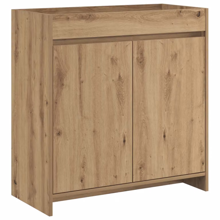 Mobiletto da bagno sotto lavabo vidaXL in legno rovere marrone con ante a battente e design moderno L: 81,0 cm, P: 37,5 cm, H: 78,5 cm