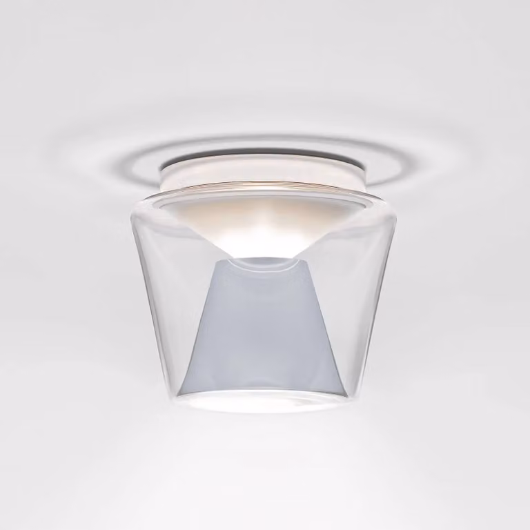 Serien Lighting Plafoniera a LED Annex, dimmerabile, Alluminio / Grigio / Zincato, Soggiorno / Sala da pranzo, Vetro, Moderno, Plafoniera LED