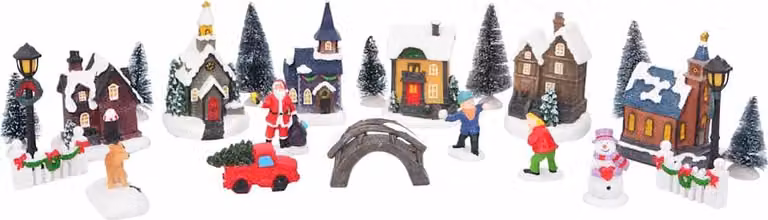Decorazione Natalizia da Tavolo Multicolore Resina, Plastica