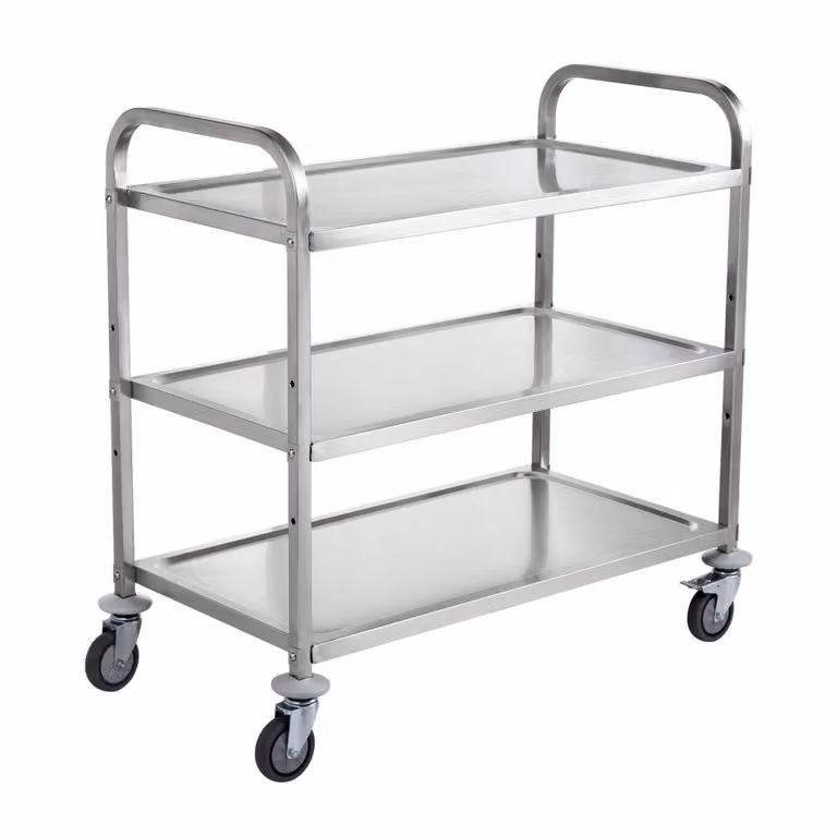 carrello multiuso a 3 livelli - Carrello su ruote - 94,5 x 50,8 x 94,7 cm - Capacità di carico 450 lbs - Con 6 ganci