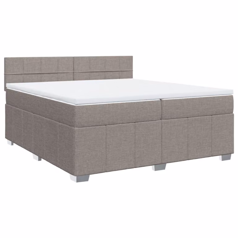 Giroletto a Molle con Materasso Tortora 200x200 cm in Tessuto