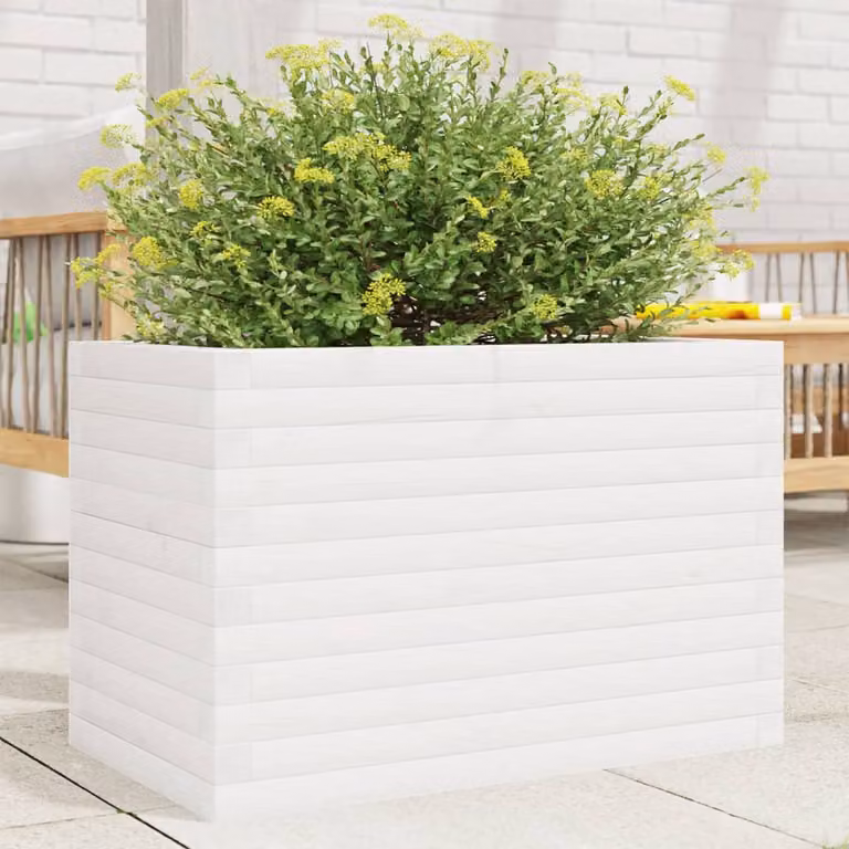 Fioriera da giardino vidaXL in legno di pino bianco L: 70 cm, P: 40 cm, H: 46 cm