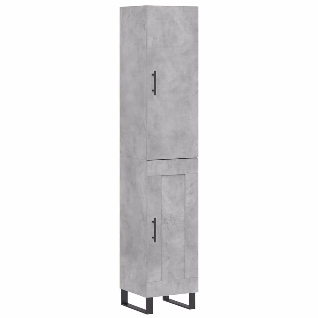 Credenza Grigio Cemento 34,5x34x180 cm in Legno Multistrato