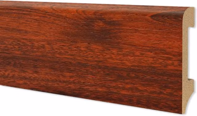 Battiscopa EqualWood HI-TEC in polimeri color Mogano, Dimensioni: 75 x 14 mm