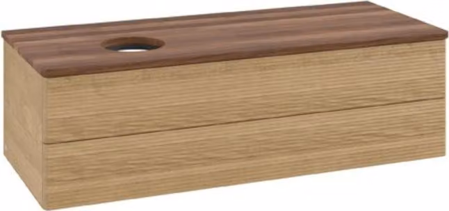 Mobiletto V&B con struttura frontale Antao 120x36x50cm, WBP colore w. wal, rovere miele
