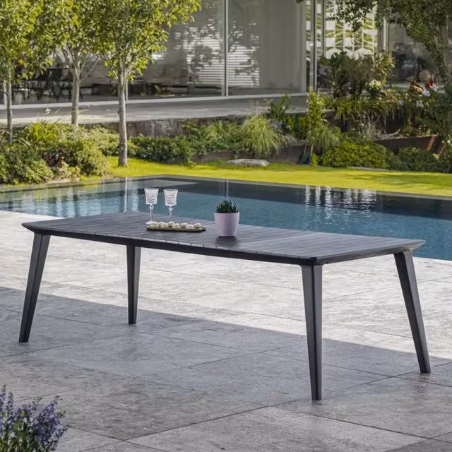 Tavolo da esterno Camrose DMORA Antracite L 235 cm x P 98 cm x H 74 cm