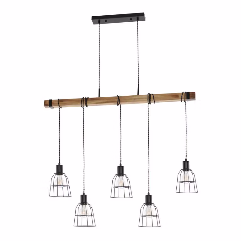 Lampadario industriale nero Italux Ponte PND-4290-5-L