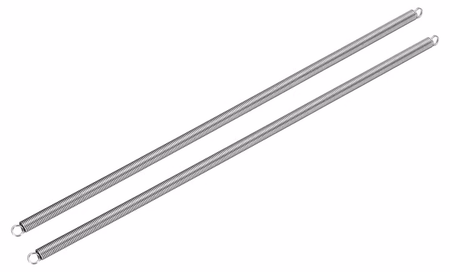 Molle a trazione, confezione da 2, acciaio inossidabile 304, dimensioni 1x8x300 mm, con doppio gancio