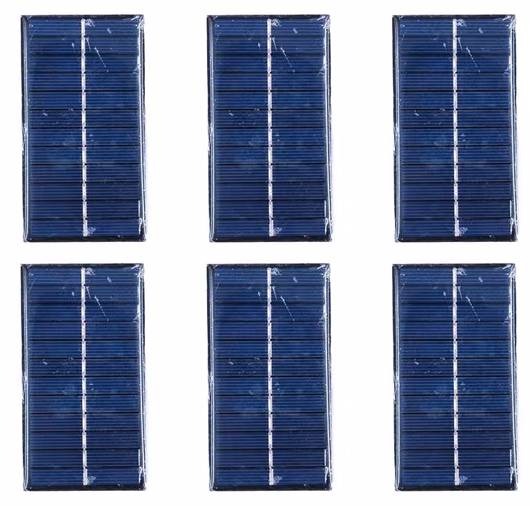 Kit di 6 mini pannelli solari da 1W e 6V, ideale per progetti fai-da-te e utilizzo all'aperto