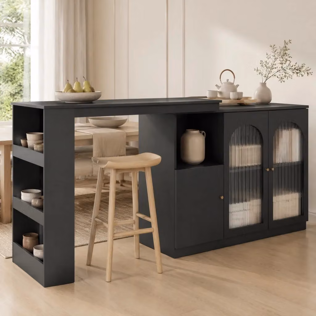 Mobile Bar Rotante 360 REDOM Nero Opaco L: 120 cm, P: 40 cm, H: 97 cm – 2