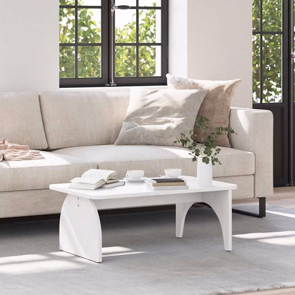 Maison Exclusive - Tavolino bianco 80 x 50 x 31 cm in legno massello di pino