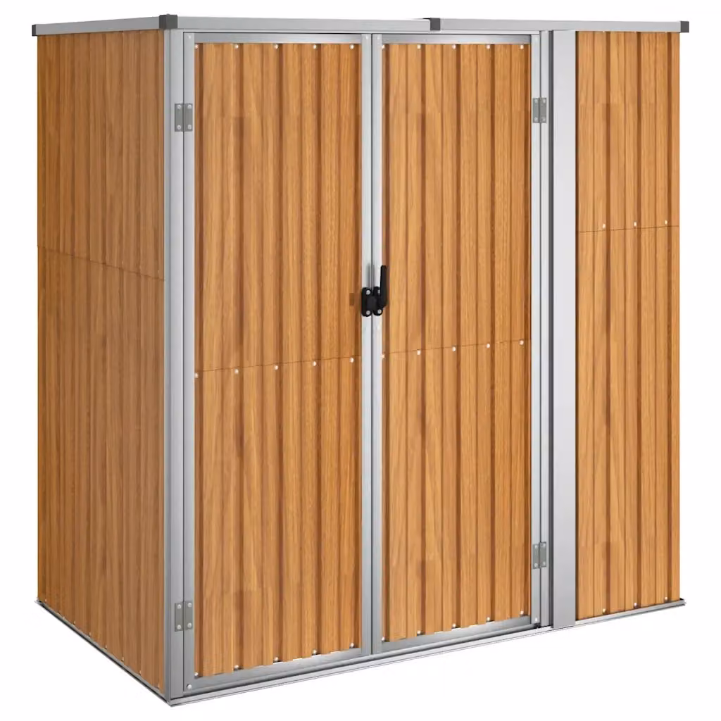 Capanno per attrezzi Videx in acciaio zincato marrone H: 161 cm, L: 89 cm, P: 161 cm – 2