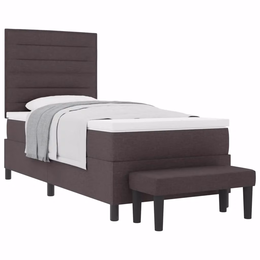 Letto ibrido con molle a sacchetto e testiera vidaXL in tessuto marrone L/P: 100 x 200 cm – 2