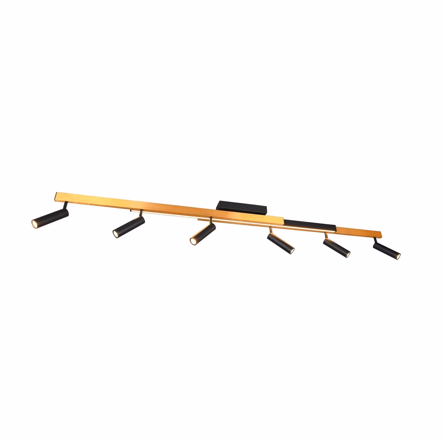 Trio Lighting Faretto LED Zeno da soffitto, 6 spot, nero/oro, metallo Zeno, dimmerabile, Ottone / Oro, Soggiorno / Sala da pranzo, Metallo, Moderno