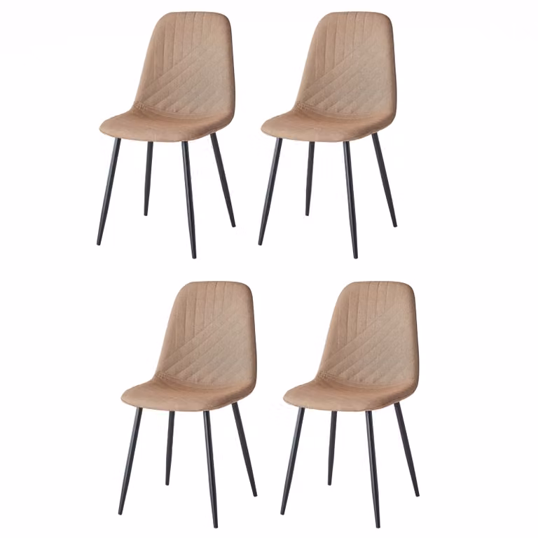 Casa Dolce sedia da pranzo DERINA, set di 4, marrone, 44x50x87 cm, imbottita, base in metallo, carico massimo 120 kg