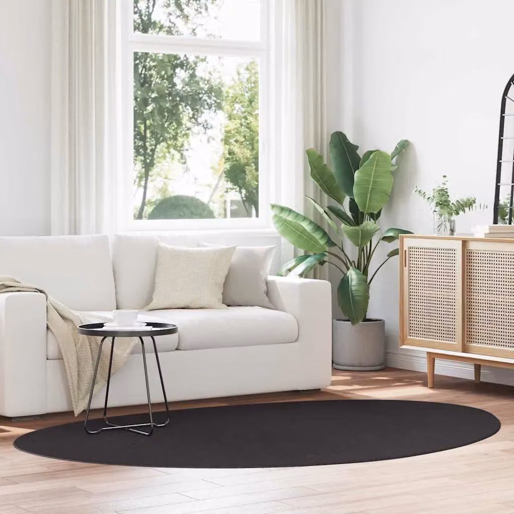 Tappeto moderno vidaXL HUARTE nero in poliestere, lavabile e antiscivolo, L: 160 cm x P: 230 cm