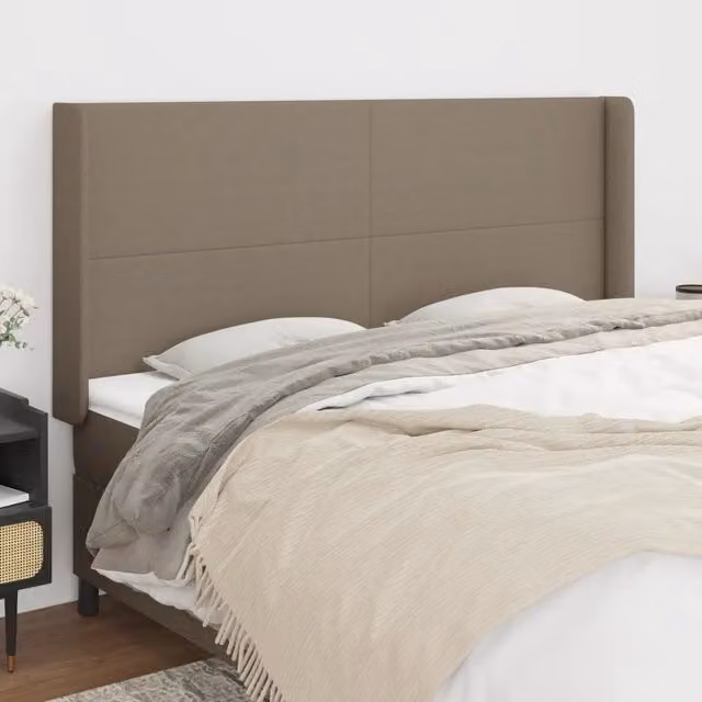 Testiera ad orecchio Design Mania in tessuto beige L: 163 cm, P: 16 cm, H: 118-128 cm – 1