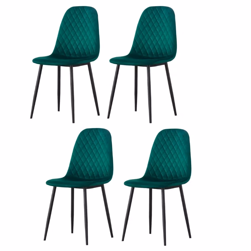 Sedia MOJITO CASA VITAL in velluto verde e nero con struttura in metallo per soggiorno e cucina – 2
