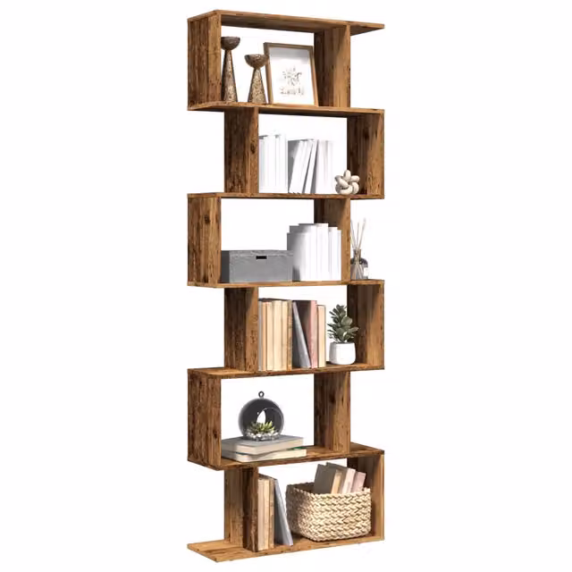 Libreria Divisorio Design Mania con 6 Ripiani in MDF Colore Marrone Antico L: 70 cm, P: 24 cm, H: 193 cm