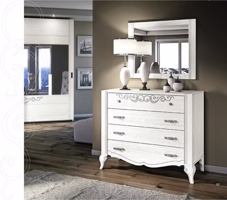 Luxus Set 2tlg. Kommode Spiegel Gruppe Holz Konsole Kommoden Schrank Modern