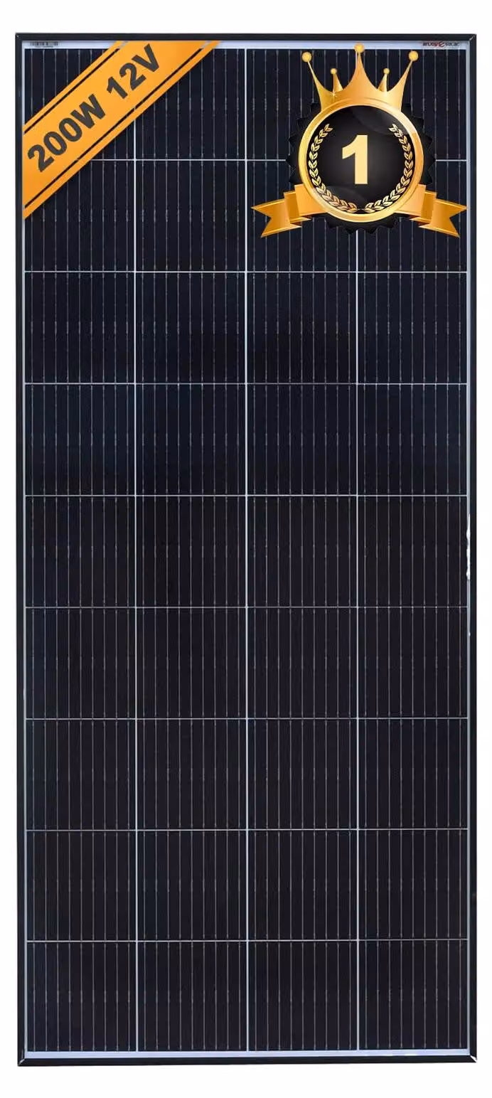 Pannello solare da 200W, 12V, monocristallino PERC, 9BB, colore nero
