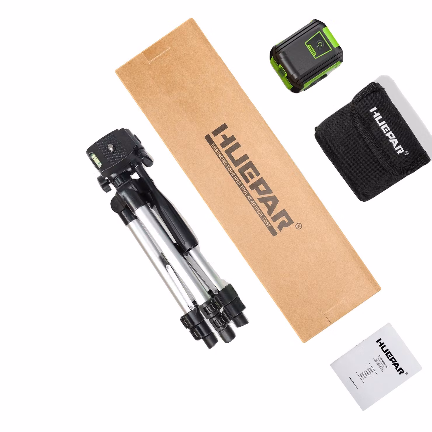 Livella laser a croce verde, alta precisione, autonivelante, con stativo. Livella laser a due linee.