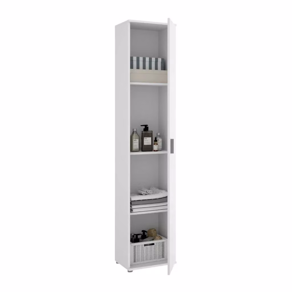 Armadio multiuso Arrow DMORA bianco con anta e ripiani interni, L: 39 cm, P: 35 cm, H: 190 cm – 2