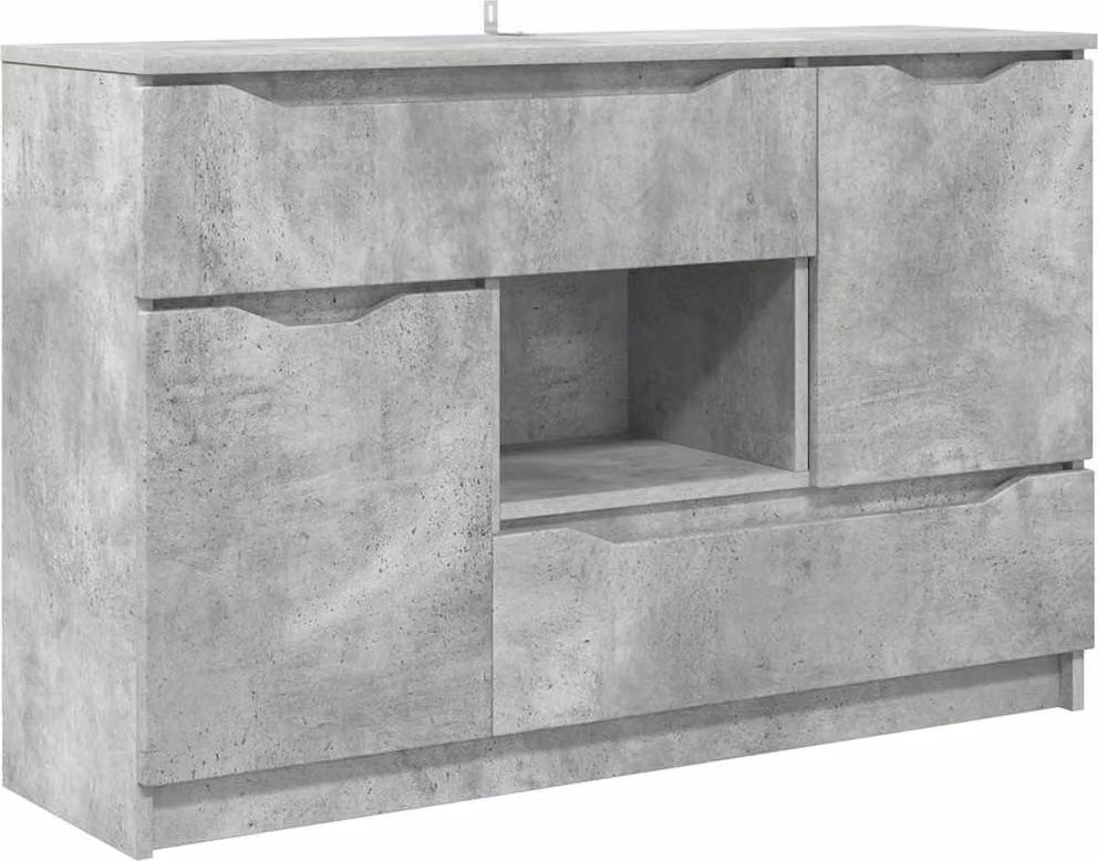 Credenza Grigio cemento 100 x 30 x 65,6 Legno multistrato