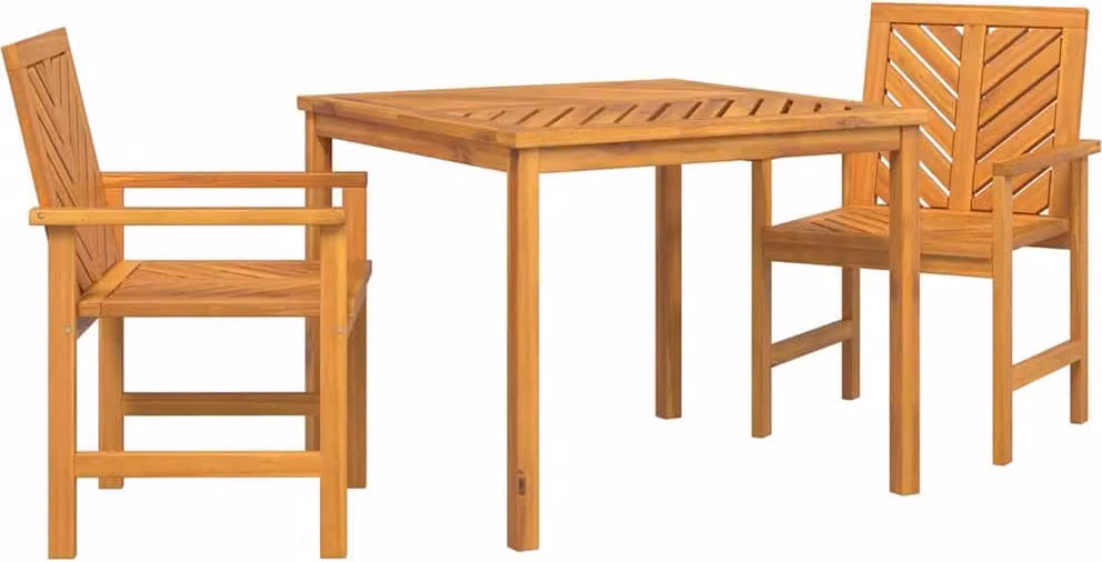 Set da Pranzo per Giardino 3 pcs Marrone