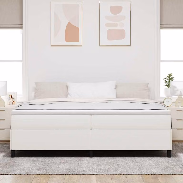 Maison Exclusive - Letto boxspring color crema 200 x 200 cm in velluto
