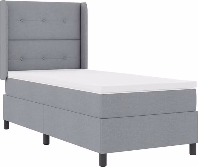 Letto singolo | Letto per adulti | Letto a Sorgente LED Grigio chiaro 80 x 200 cm Tessuto