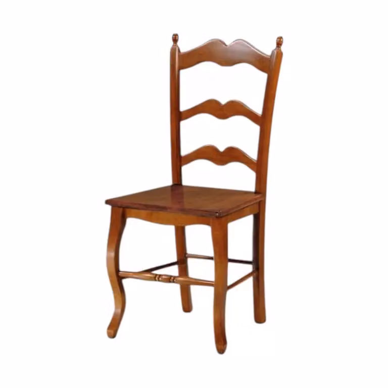 Sedia country in legno massello marrone Mobili 2G L/P/H: 43 x 50 x 102 cm
