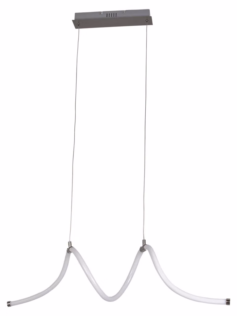 Lampada a sospensione Rolly LED, 28W, luce bianca neutra (4000K), finitura nichel satinato, ideale per l'illuminazione di interni, adatta per sala da pranzo, soggiorno e cucina