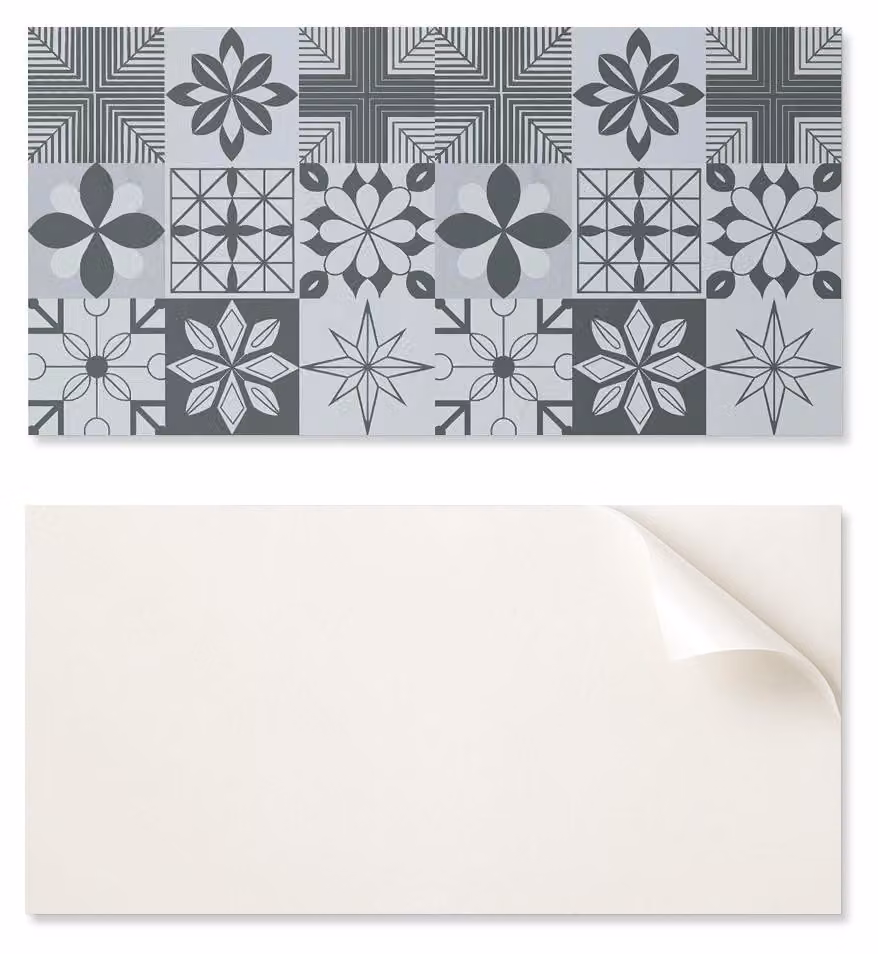 Pannello in vinile autoadesivo con stampa, dimensioni 120x60 cm, motivo geometrico a mosaico