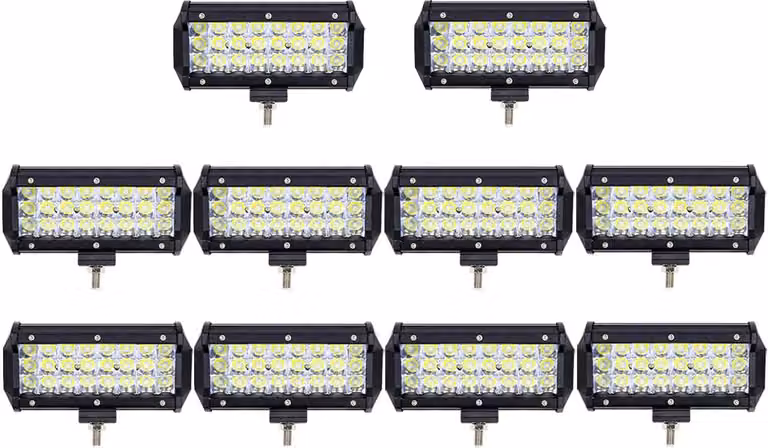 Greenmigo 10X 72W Faro da lavoro a LED Faro fuoristrada Faro per veicoli IP67 Impermeabile Faro ausiliario Faro a fascio largo Luce da lavoro per auto 12V 24V