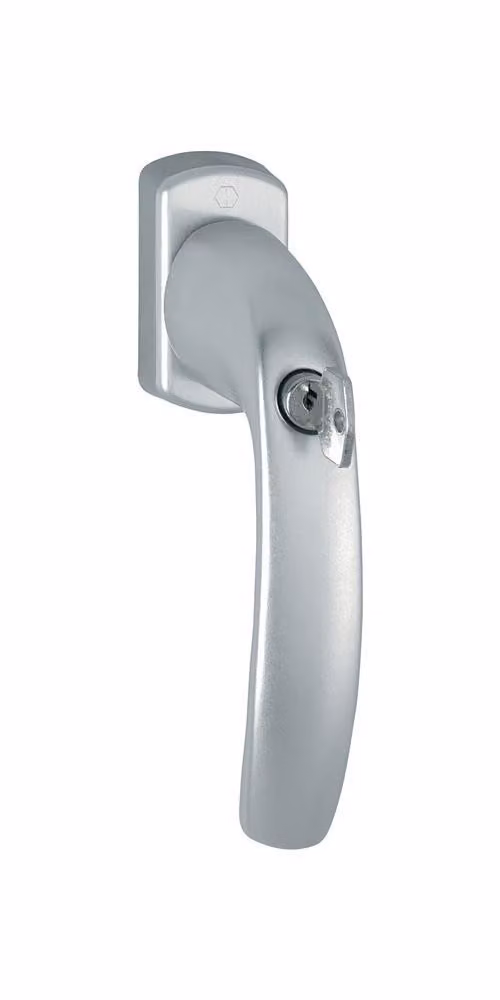 Maniglia per finestra NY 0810SVS/U10 alluminio F1/finitura naturale 32 mm con serratura HOPPE
