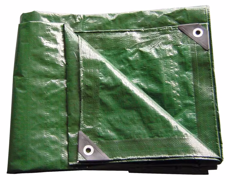 Telo in tessuto PE Kestek, dimensioni 3x5 metri, colore verde, peso 210 g/m²