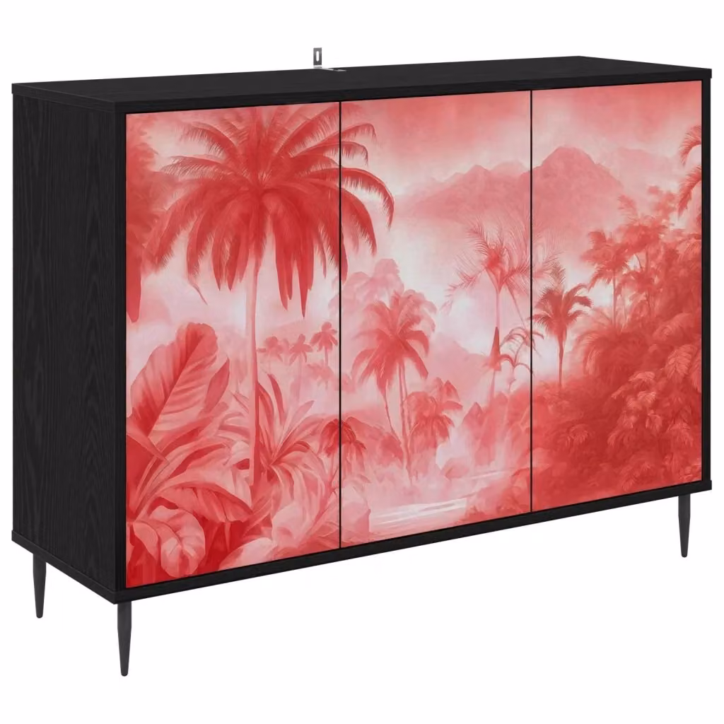Credenza moderna AACHEN vidaXL in rovere nero, L: 102 cm, P: 33 cm, H: 76 cm – 2