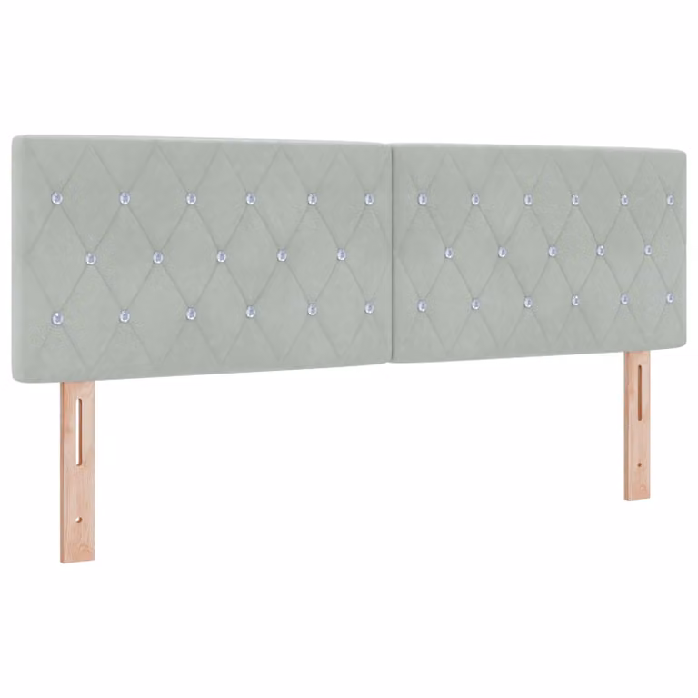 Testiera per letto vidaXL in velluto grigio chiaro, larghezza: 160 cm