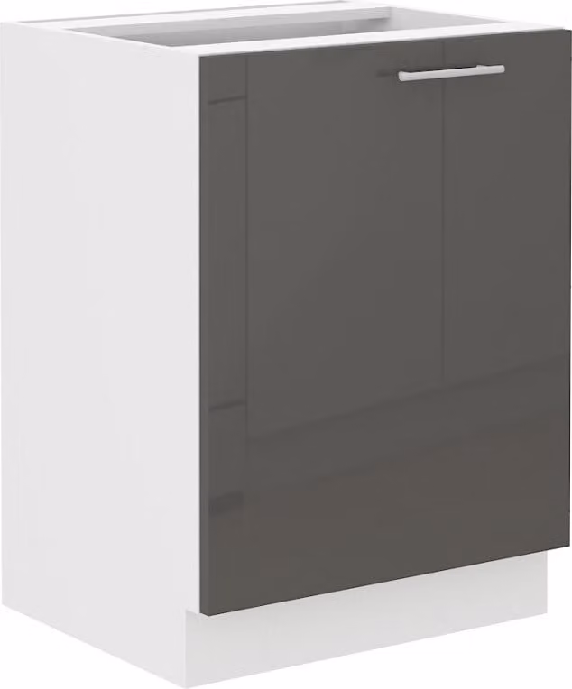 Armadietto inferiore ad anta singola LAJLA - larghezza 60 cm, grigio / bianco