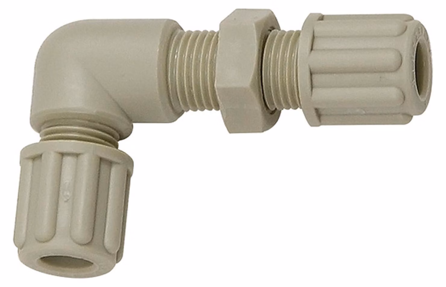Connettore a paratia angolare Riegler, M16x1,5, per tubo 8/10 mm, SW 22, PP