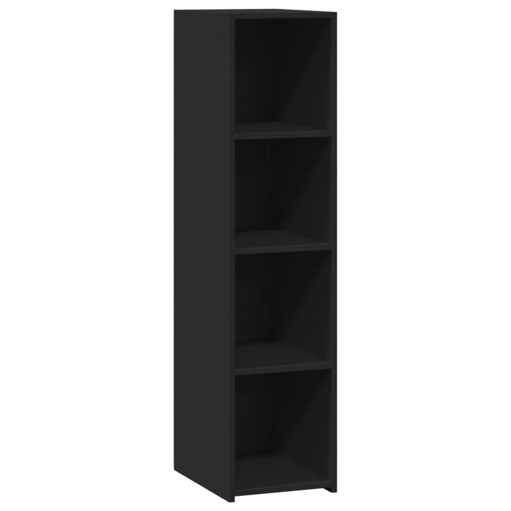 Credenza Nera 30x41x124 cm in Legno Multistrato